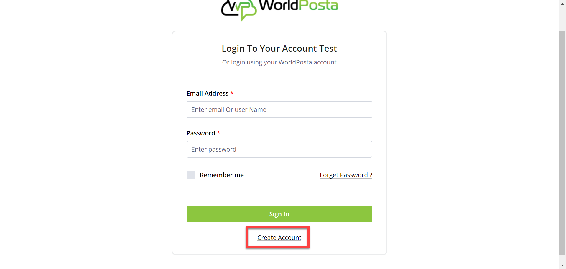 create account - Registration Process